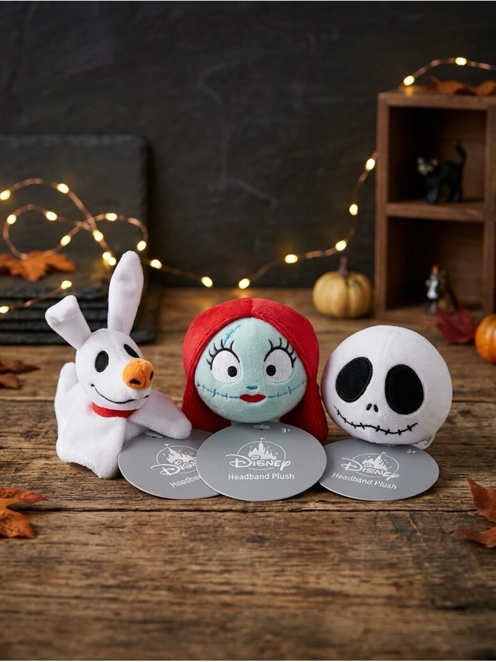 Disney Parks ~ The Night Before Christmas ~ Headband Plush ~ Jack, Sally & Zero